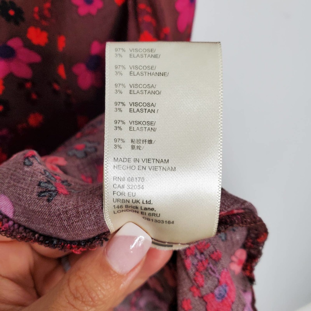 FREE PEOPLE • Red Plum It Takes Two Wrap Front Keyhole Mini Dress Sz M - Picture 6 of 9